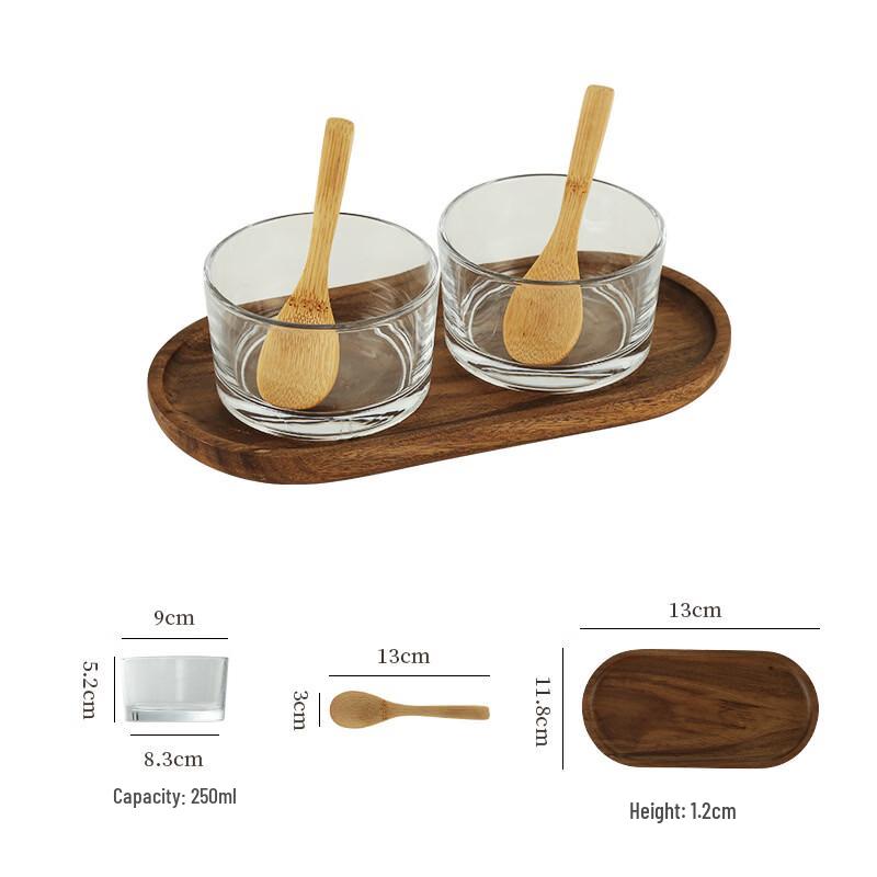 Ruhan Glass Serving Bowl with Acacia Wood Tray
Ruhan Glass Serving Bowl with Acacia Wood Tray