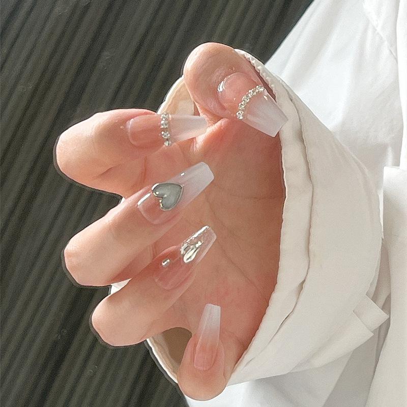 Spicy Girl Medium Long Milky White Gradient Heart Nail Tips - Pure Desire False Nail Patches Gold Plated Glue Version
Spicy Girl Medium Long Milky White Gradient Heart Nail Tips - Pure Desire False Nail Patches Gold Plated Glue Version