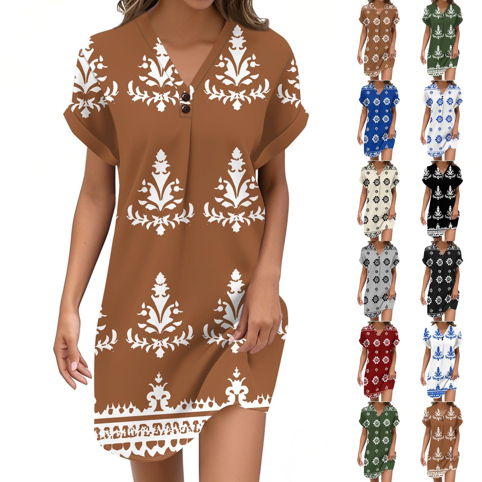 Women s V-neck Vintage Color Block Stitching Print Pullovers Casual Button Dress M білий
Women s V-neck Vintage Color Block Stitching Print Pullovers Casual Button Dress M білий