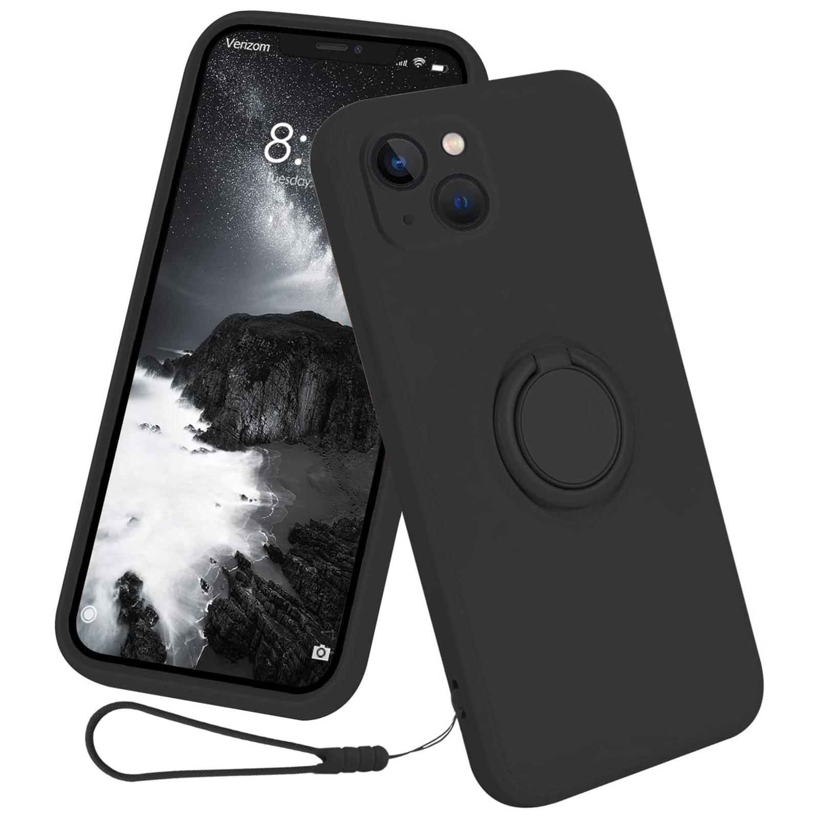 For iPhone 15 Plus Liquid Silicone Back Cover Ring Kickstand Phone Case with Wrist Rope Black
For iPhone 15 Plus Liquid Silicone Back Cover Ring Kickstand Phone Case with Wrist Rope Black