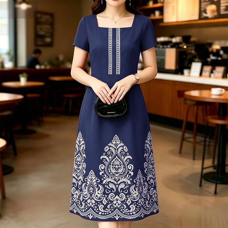 ZANZEA Women Elegant Square Collar Casual Short Sleeve Print Dress 5XL темно-синього кольору
ZANZEA Women Elegant Square Collar Casual Short Sleeve Print Dress 5XL темно-синього кольору