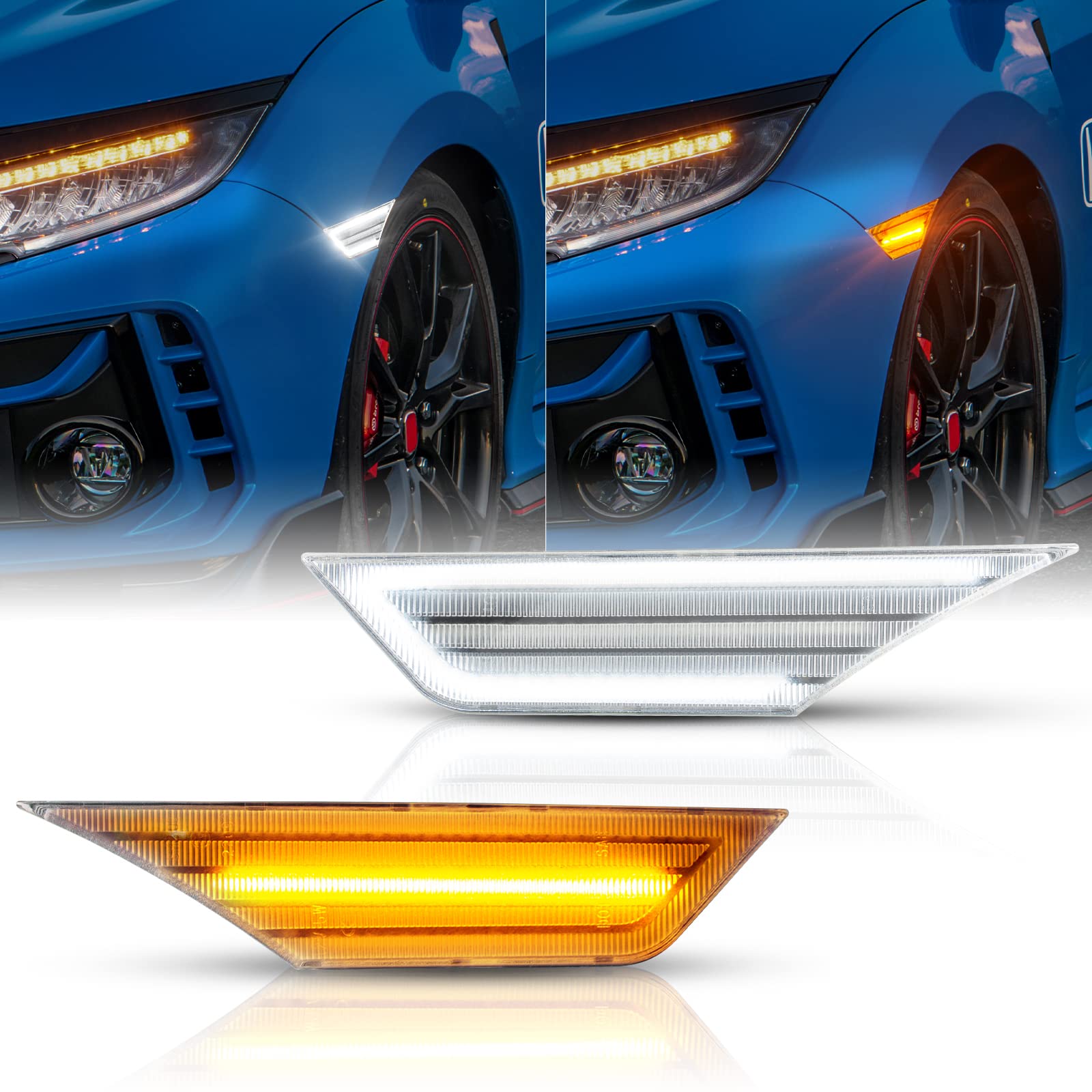 GemPro совместим с Honda Civic 10-го поколения FK7 FK8 FC1 Coupe Sedan Type R Hatchback Sports Touring Si Переднее крыло LED Side Marker Sequential
GemPro совместим с Honda Civic 10-го поколения FK7 FK8 FC1 Coupe Sedan Type R Hatchback Sports Touring Si Переднее крыло LED Side Marker Sequential