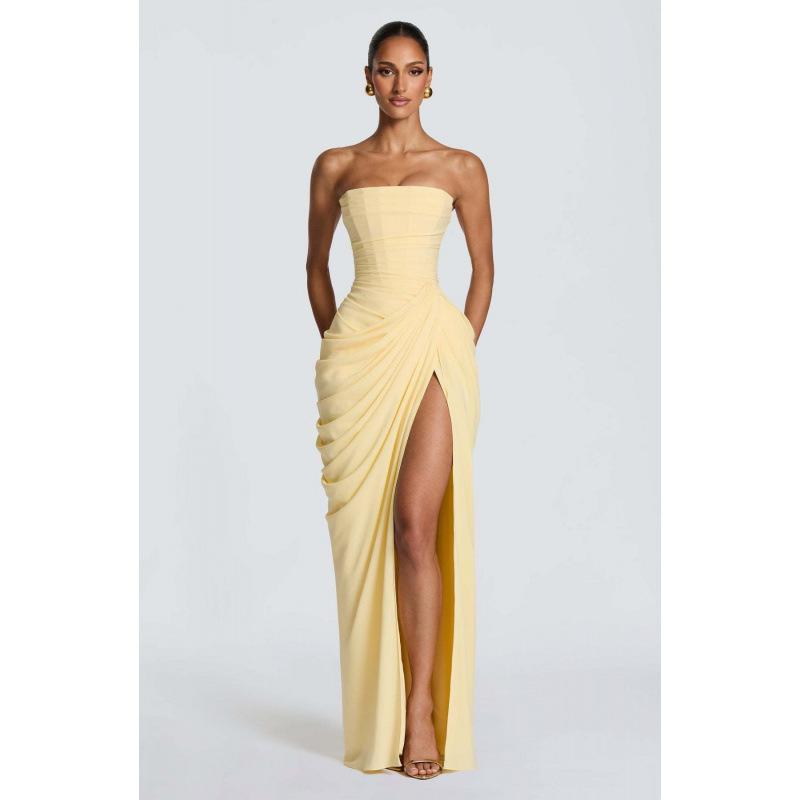 European and American new asymmetrical pleated sexy high split French romantic tube top pleated slit dress S светло-желтого
European and American new asymmetrical pleated sexy high split French romantic tube top pleated slit dress S светло-желтого