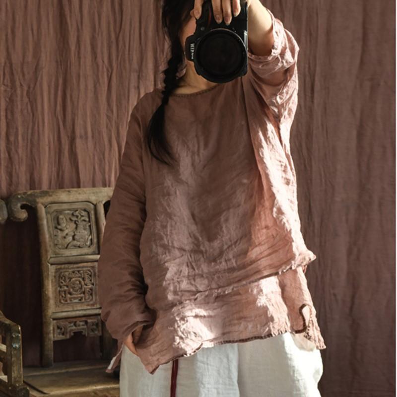 Женские винтажные весенние футболки Ramie, свободные футболки с круглым вырезом и длинными рукавами, однотонные женские повседневные футболки
Женские винтажные весенние футболки Ramie, свободные футболки с круглым вырезом и длинными рукавами, однотонные женские повседневные футболки