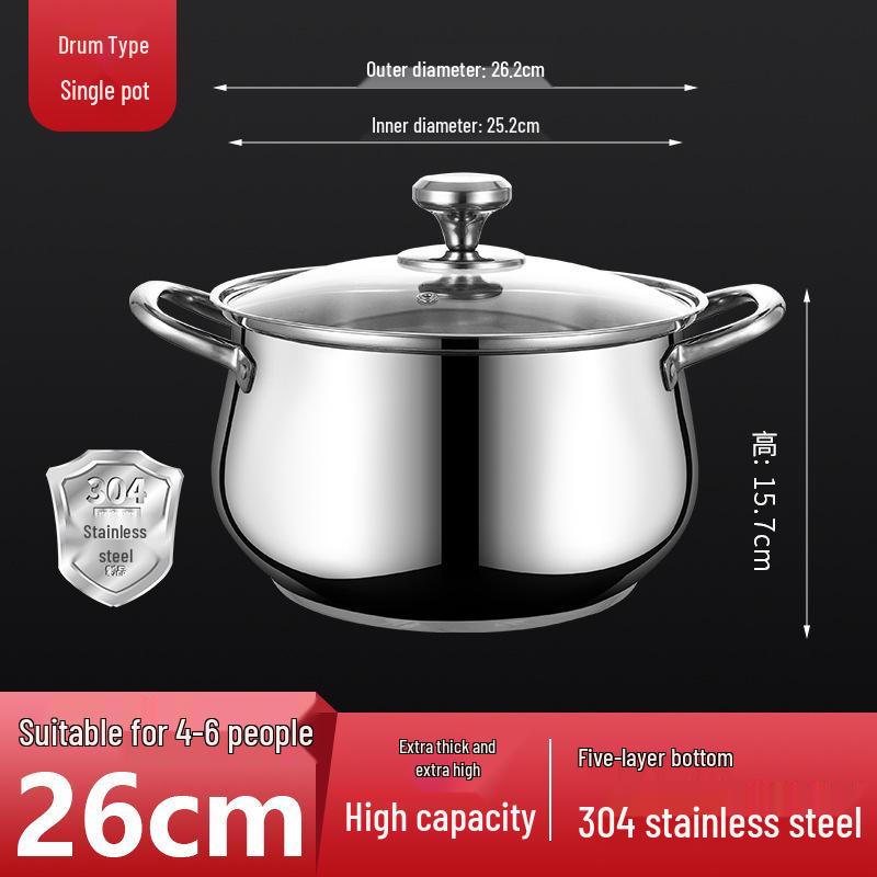 304 Stainless Steel Non-stick Soup & Steamer Pot for Gas & Induction Cookers
304 Stainless Steel Non-stick Soup & Steamer Pot for Gas & Induction Cookers
