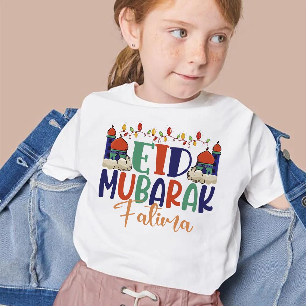 Персонализированные детские футболки с принтом Eid Mubarak, с индивидуальным именем, для Ид аль-Фитр, Рамадан, детская футболка, топы, наряд для мусульманского праздника, мальчиков, девочек 110
Персонализированные детские футболки с принтом Eid Mubarak, с индивидуальным именем, для Ид аль-Фитр, Рамадан, детская футболка, топы, наряд для мусульманского праздника, мальчиков, девочек 110