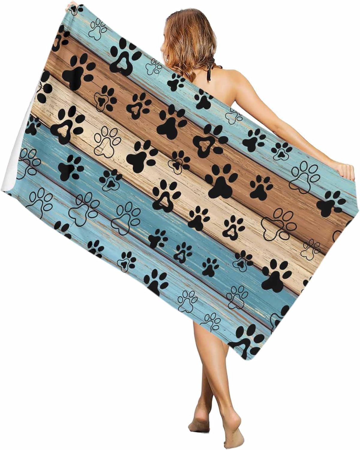 Beach Towel Dog Paw Print Bath Pool Towels Retro Brown Wood Grain Absorbent Beach Towel Soft Large Quick Dry Lightweight Camping W40*H60(CM)
Beach Towel Dog Paw Print Bath Pool Towels Retro Brown Wood Grain Absorbent Beach Towel Soft Large Quick Dry Lightweight Camping W40*H60(CM)