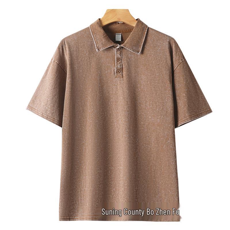240g Retro Distressed Cotton Polo Shirt - Short Sleeve, Casual Loose Fit M
240g Retro Distressed Cotton Polo Shirt - Short Sleeve, Casual Loose Fit M