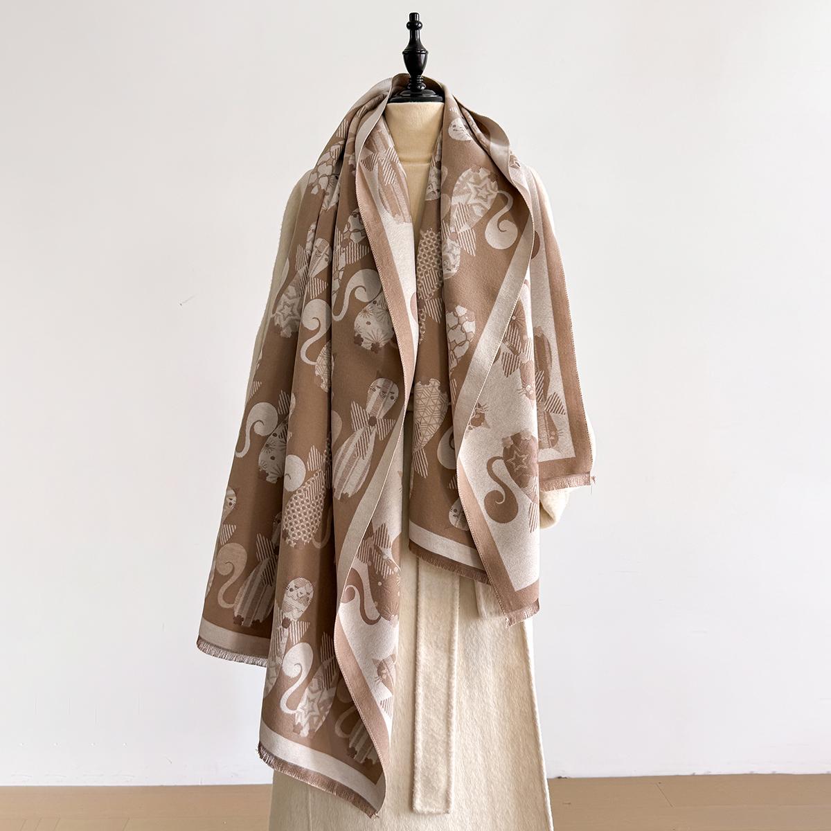 New Animal Design Winter Cute Cat Cashmere Jacquard Scarves High Quality Women Thicken Wrap Shawl Ladies Wool Pashmina Scarf хакі
New Animal Design Winter Cute Cat Cashmere Jacquard Scarves High Quality Women Thicken Wrap Shawl Ladies Wool Pashmina Scarf хакі