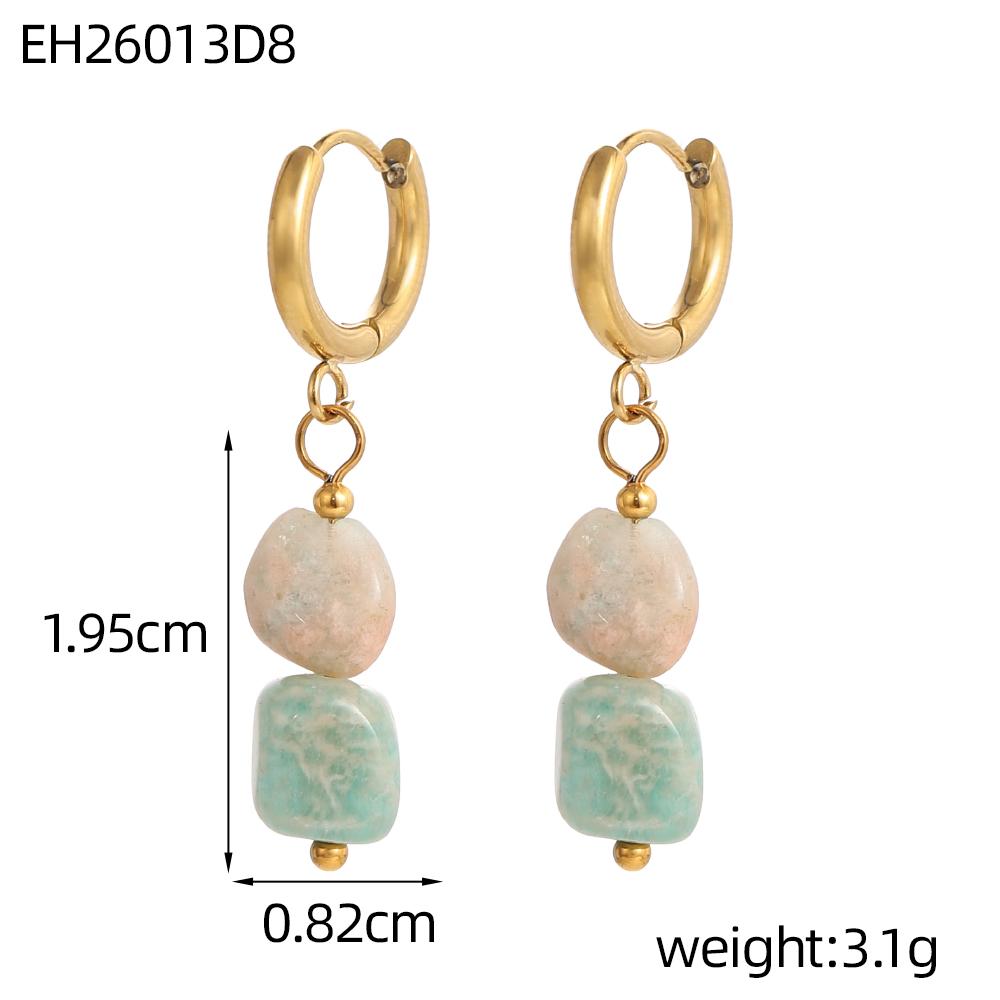 Stainless Steel Waterproof Gold Plated Circle Hoop Earrings Colorful Natural Stone Beads Drop Dangle Earrings Jewelry Women
Stainless Steel Waterproof Gold Plated Circle Hoop Earrings Colorful Natural Stone Beads Drop Dangle Earrings Jewelry Women