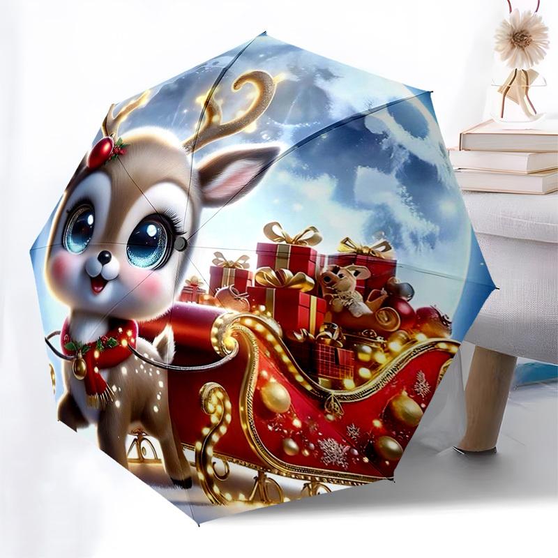 1pc Christmas Reindeer with Sleigh, Auto Open Close Umbrella, Portable 3-Fold Design, 8-Bone Iron Frame Outdoor Umbrella, Festive Gift for Fans, Trave
1pc Christmas Reindeer with Sleigh, Auto Open Close Umbrella, Portable 3-Fold Design, 8-Bone Iron Frame Outdoor Umbrella, Festive Gift for Fans, Trave