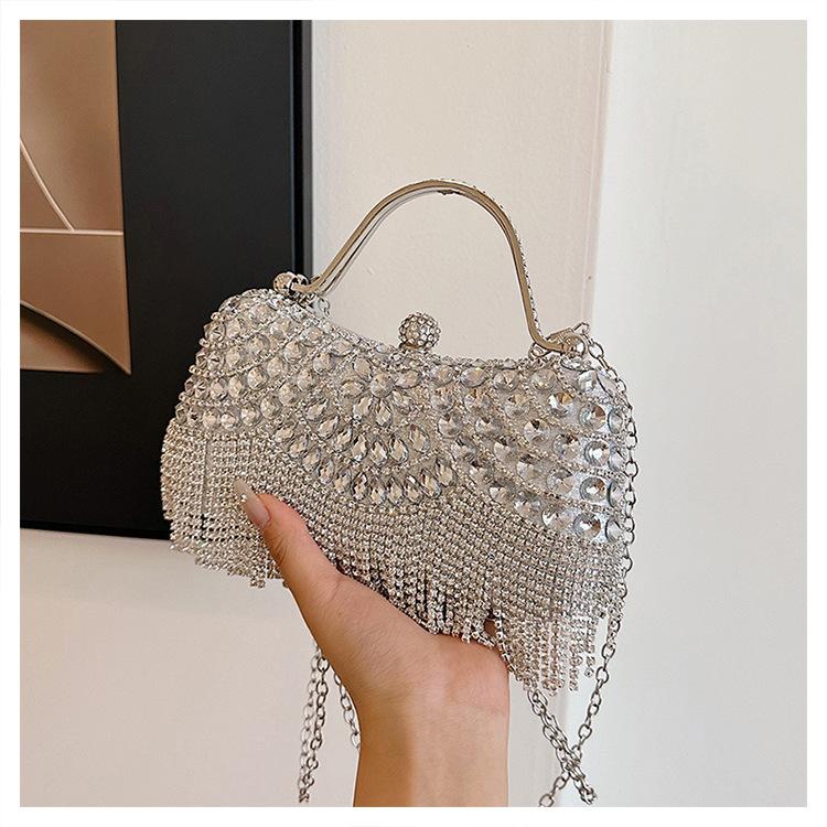 2025 Crystal Fringe Evening Bag - European Tassel Clutch for Gala Events, Luxury Shoulder Bag for Socialites
2025 Crystal Fringe Evening Bag - European Tassel Clutch for Gala Events, Luxury Shoulder Bag for Socialites