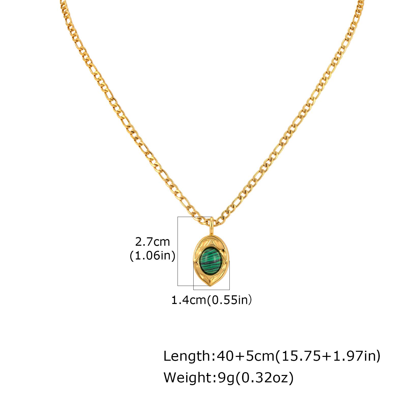 Vintage Oval Gemstone Pendant Necklace for Women, Nature Malachite Opal Stone Stainless Steel Figaro Chain Waterproof Jewelry
Vintage Oval Gemstone Pendant Necklace for Women, Nature Malachite Opal Stone Stainless Steel Figaro Chain Waterproof Jewelry