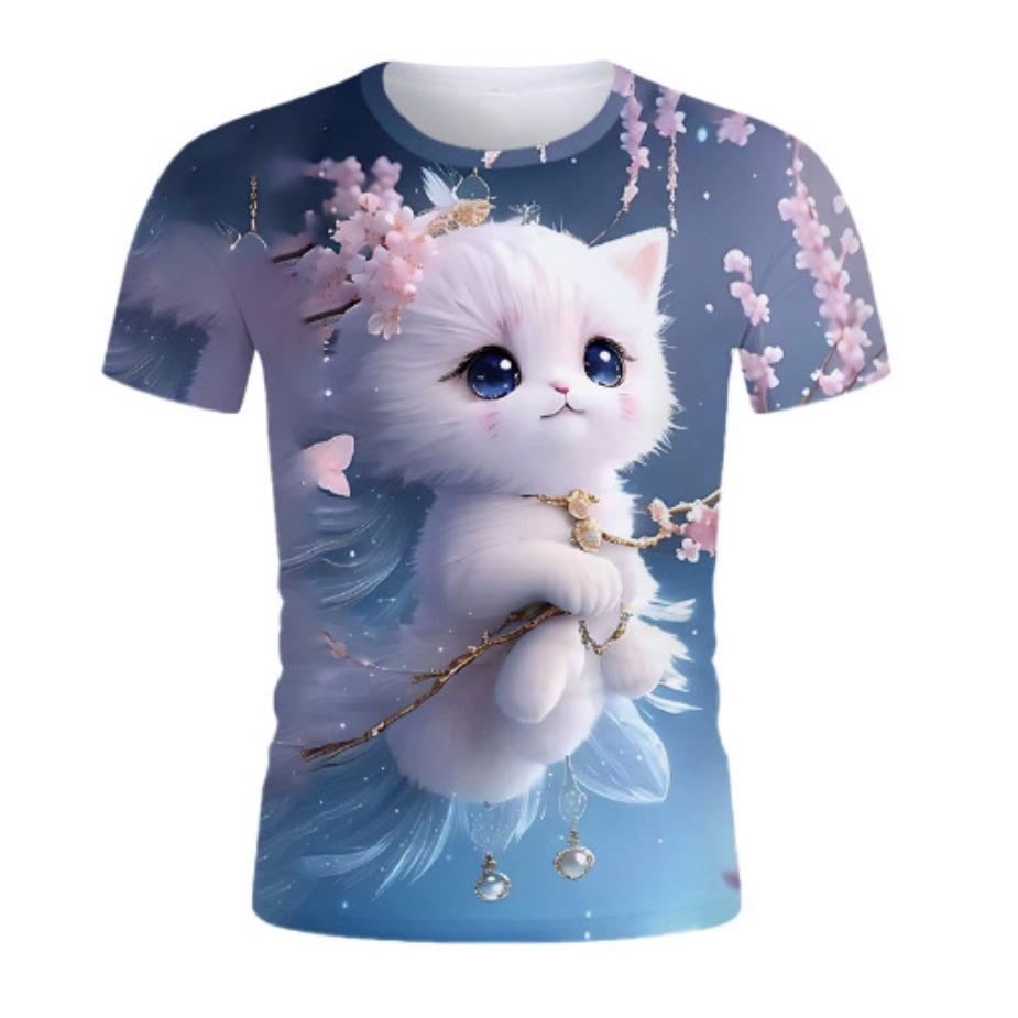 Футболка с короткими рукавами и принтом мультяшного кота на 3D-принте для девочек, милая и милая летняя детская футболка с круглым вырезом для девочек 170cm
Футболка с короткими рукавами и принтом мультяшного кота на 3D-принте для девочек, милая и милая летняя детская футболка с круглым вырезом для девочек 170cm