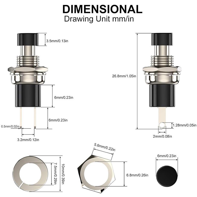 20Pcs Momentary Push Button Switch, 1A 250Vac Spst Mini Pushbutton Switches Normally Open(No) Black & Red Cap червоний
20Pcs Momentary Push Button Switch, 1A 250Vac Spst Mini Pushbutton Switches Normally Open(No) Black & Red Cap червоний