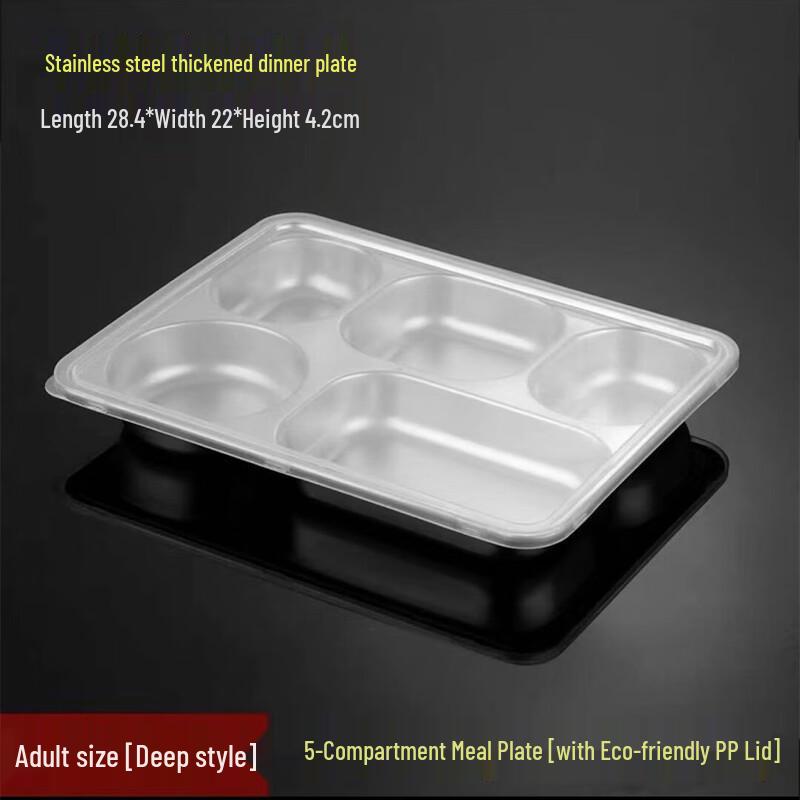 304 Stainless Steel Divided Lunch & Dinner Plate with Lid
304 Stainless Steel Divided Lunch & Dinner Plate with Lid