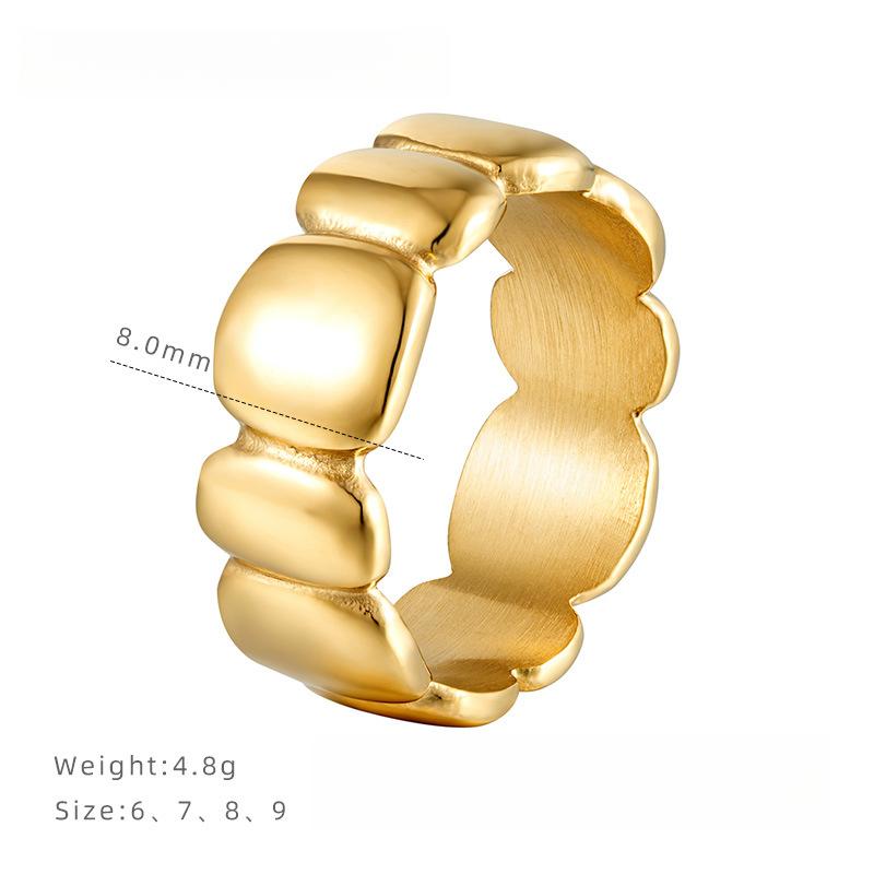Геометрическое кольцо-булочка, кольцо-стек из титановой стали с гальваническим покрытием, женские нишевые аксессуары, не тускнеющие 9
Геометрическое кольцо-булочка, кольцо-стек из титановой стали с гальваническим покрытием, женские нишевые аксессуары, не тускнеющие 9