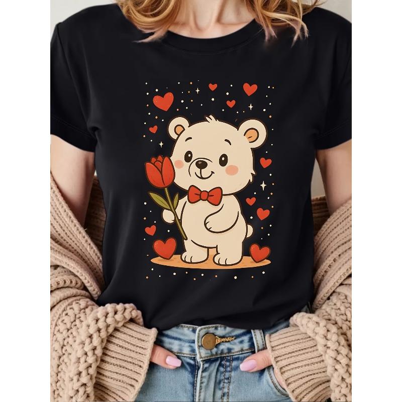 This Stylish Short-Sleeve Top Features a Cute Bear Holding a Red Rose, Part of a Charming Series of Prints. It Is Made from Soft 4XL чорний
This Stylish Short-Sleeve Top Features a Cute Bear Holding a Red Rose, Part of a Charming Series of Prints. It Is Made from Soft 4XL чорний