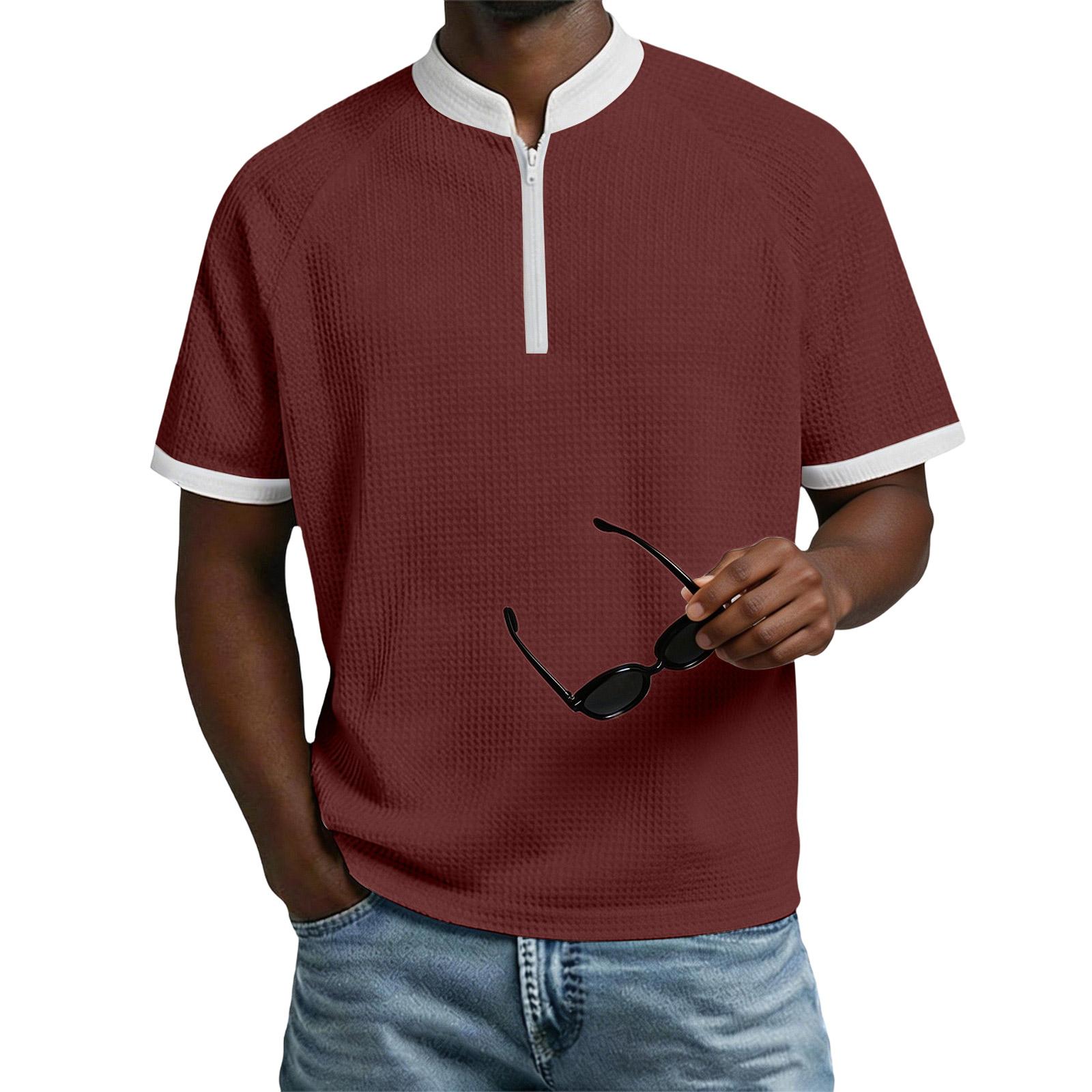 Men s Short-sleeved Shirt With Vertical Collar Colors Casual Sports Men s T-shirt XL винний
Men s Short-sleeved Shirt With Vertical Collar Colors Casual Sports Men s T-shirt XL винний