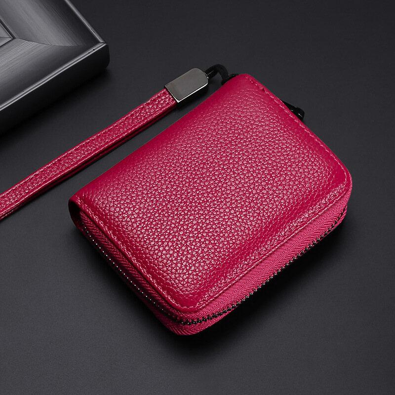 Genuine Leather RFID Bank Credit Card Clutch Wallet Men and Women Change Coin Keys Cards Zipper Bag with Hand Strap
Genuine Leather RFID Bank Credit Card Clutch Wallet Men and Women Change Coin Keys Cards Zipper Bag with Hand Strap