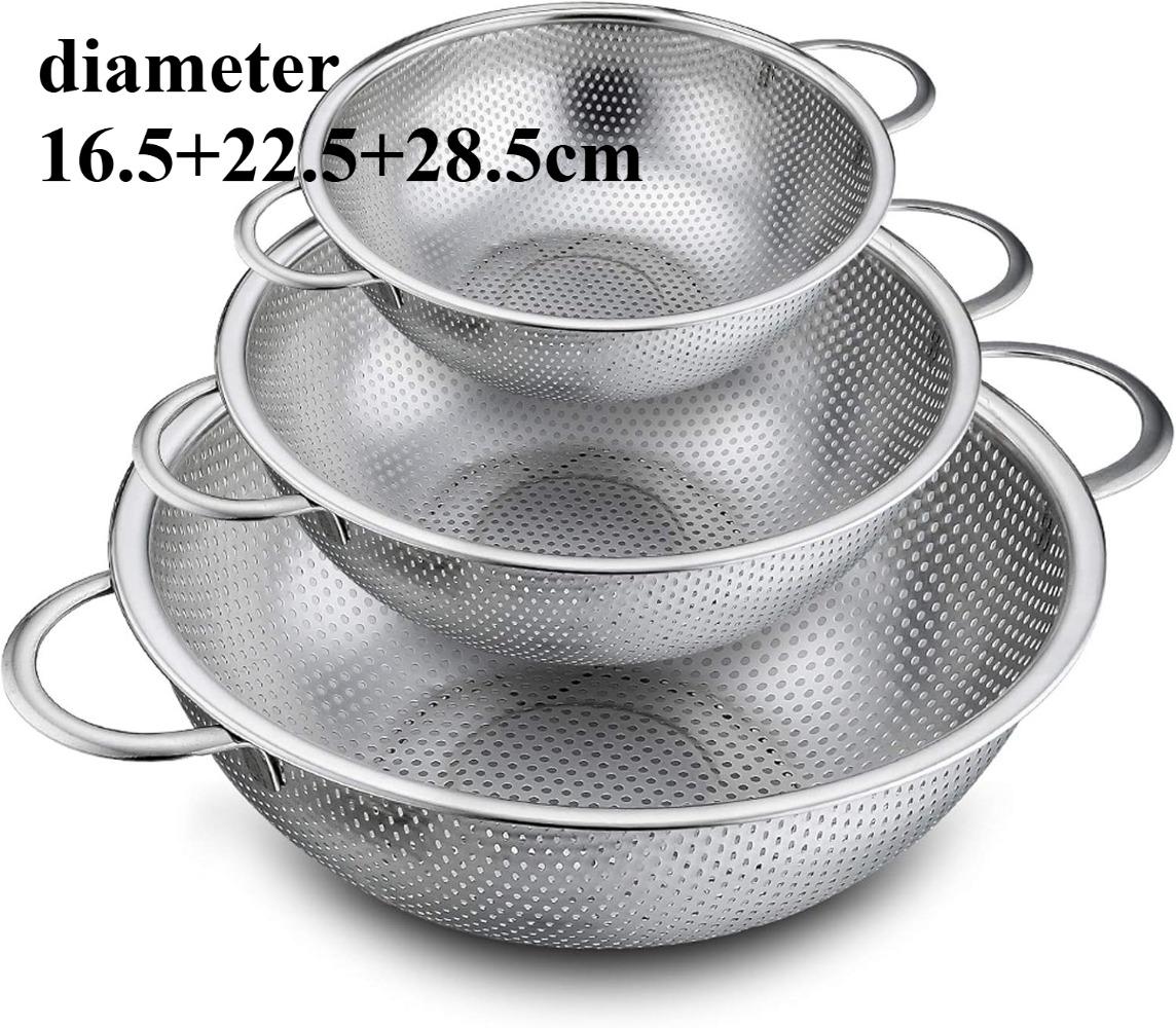 Stainless Steel Drain Basket Colander Fruit Rice Vegetable Washing Basket Strainer Drainer with Handle Kitchen Storage Tools
Stainless Steel Drain Basket Colander Fruit Rice Vegetable Washing Basket Strainer Drainer with Handle Kitchen Storage Tools