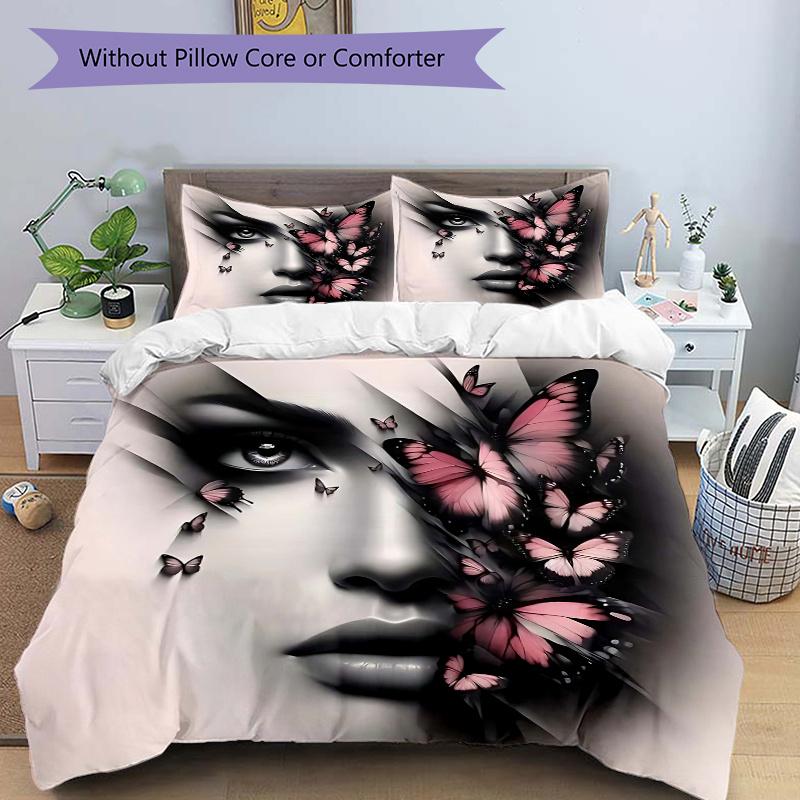3pcs Whispers of Pink Butterflies Quilt Cover Set, Soft and Cozy Bedroom 135x200cm
3pcs Whispers of Pink Butterflies Quilt Cover Set, Soft and Cozy Bedroom 135x200cm