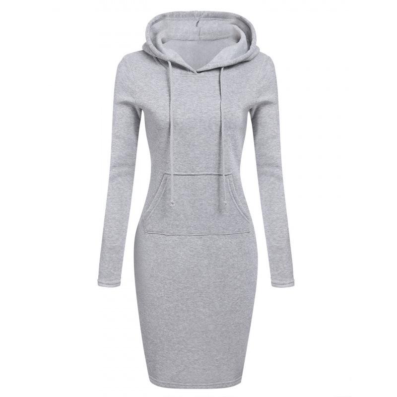 New Autumn/Winter Women s Solid Color Hooded Long Sleeve Dress L
New Autumn/Winter Women s Solid Color Hooded Long Sleeve Dress L