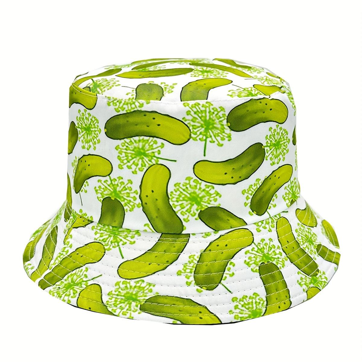 Pickle Print Bucket Hat, Funny Dill Pickle Pattern Sun Hat for Men & Women, Summer Beach Fishing Outdoor UPF Protection Cap
Pickle Print Bucket Hat, Funny Dill Pickle Pattern Sun Hat for Men & Women, Summer Beach Fishing Outdoor UPF Protection Cap