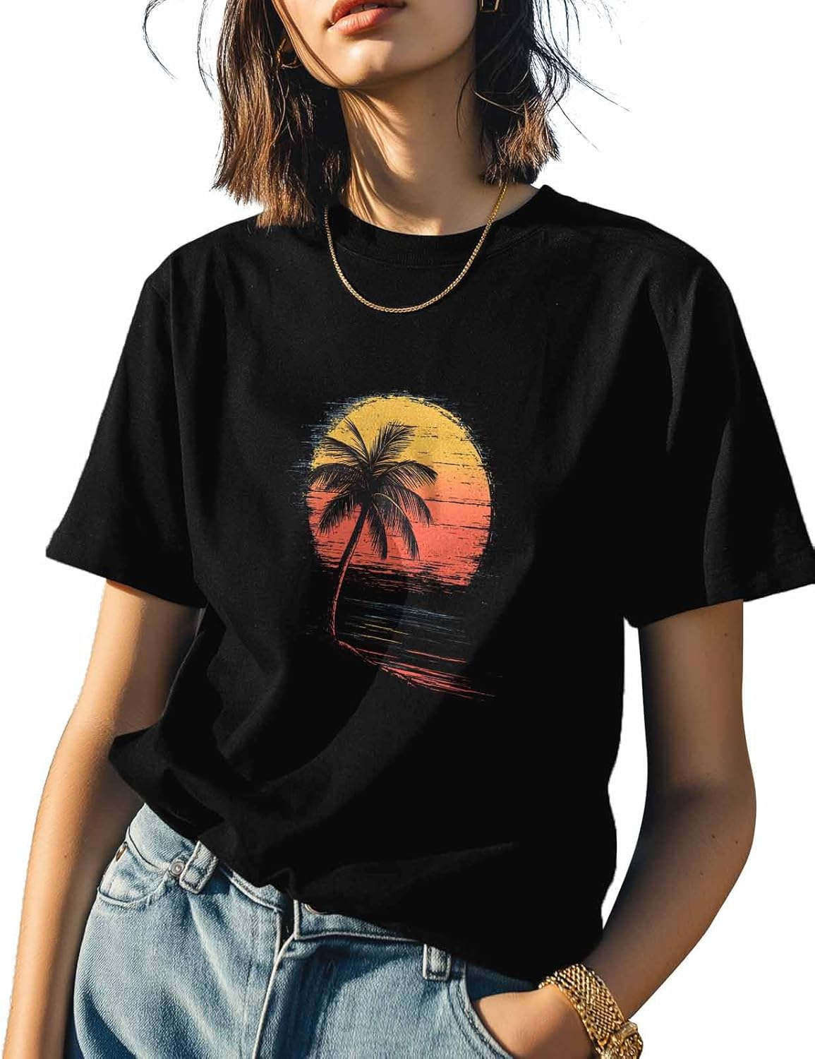 T Shirts for Women Graphic Tees Orange Sunset Crew Neck Short Sleeve Shirts for Women Palm Tree Casual T-Shirt 5XL різнокольоровий
T Shirts for Women Graphic Tees Orange Sunset Crew Neck Short Sleeve Shirts for Women Palm Tree Casual T-Shirt 5XL різнокольоровий