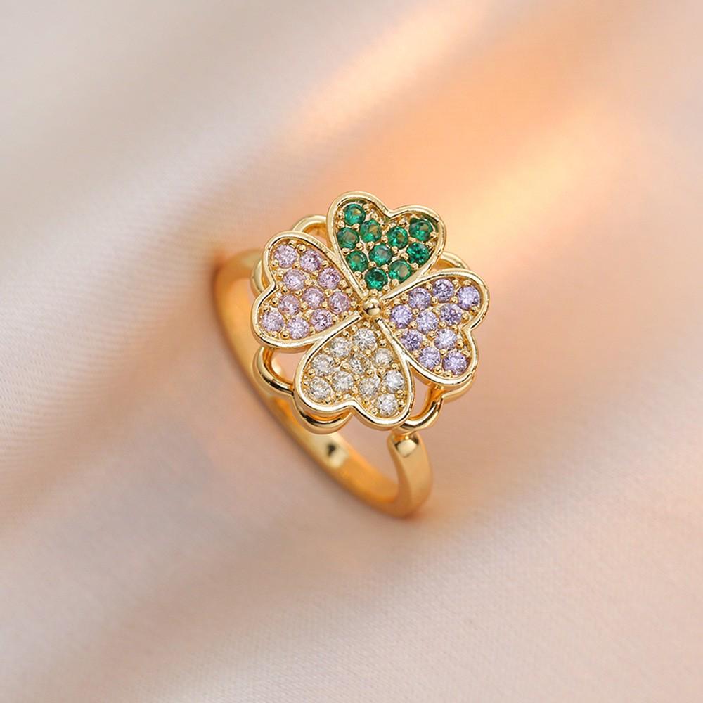 Women s Rotating Zircon Flower Ring - Elegant Full Diamond Style
Women s Rotating Zircon Flower Ring - Elegant Full Diamond Style