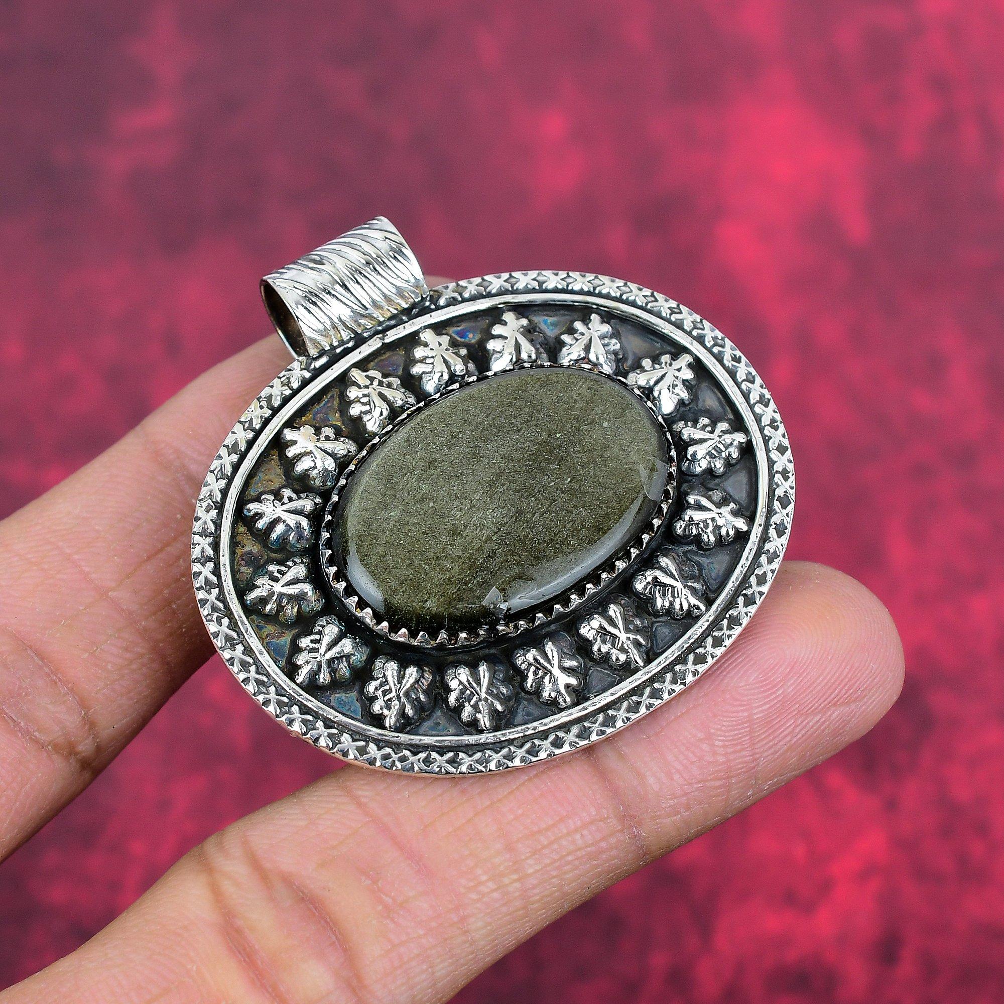 Golden Sheen Obsidian 925 Solid Sterling Silver Pendant, Handmade Gemstone Pendant Jewelry, Gifts For Wife Brand New Pendant 2.36 Inches зелений
Golden Sheen Obsidian 925 Solid Sterling Silver Pendant, Handmade Gemstone Pendant Jewelry, Gifts For Wife Brand New Pendant 2.36 Inches зелений