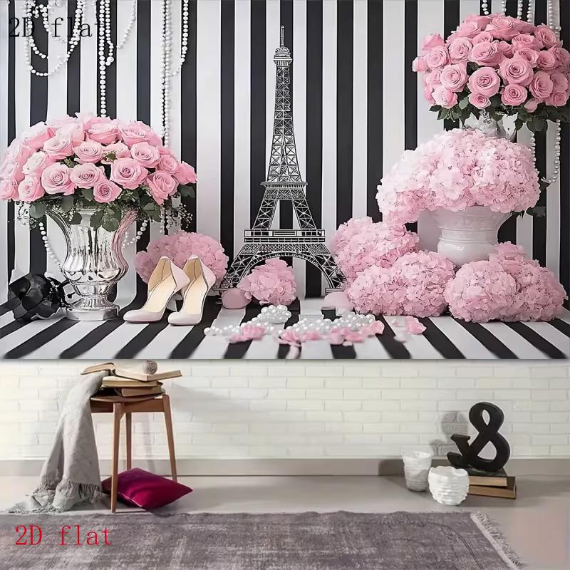 2D Flat Chic Paris Eiffel Tower Backdrop Glam Pink Roses & Pearls Photo Booth Background 47.2x31.5inch/120*80cm
2D Flat Chic Paris Eiffel Tower Backdrop Glam Pink Roses & Pearls Photo Booth Background 47.2x31.5inch/120*80cm