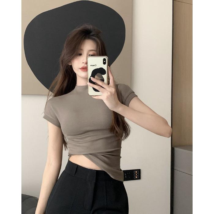 Comic Body Shape Summer Pure Short-sleeved Half-high Neck Short-sleeved T-shirt Tight Base Short Top M коричневий
Comic Body Shape Summer Pure Short-sleeved Half-high Neck Short-sleeved T-shirt Tight Base Short Top M коричневий