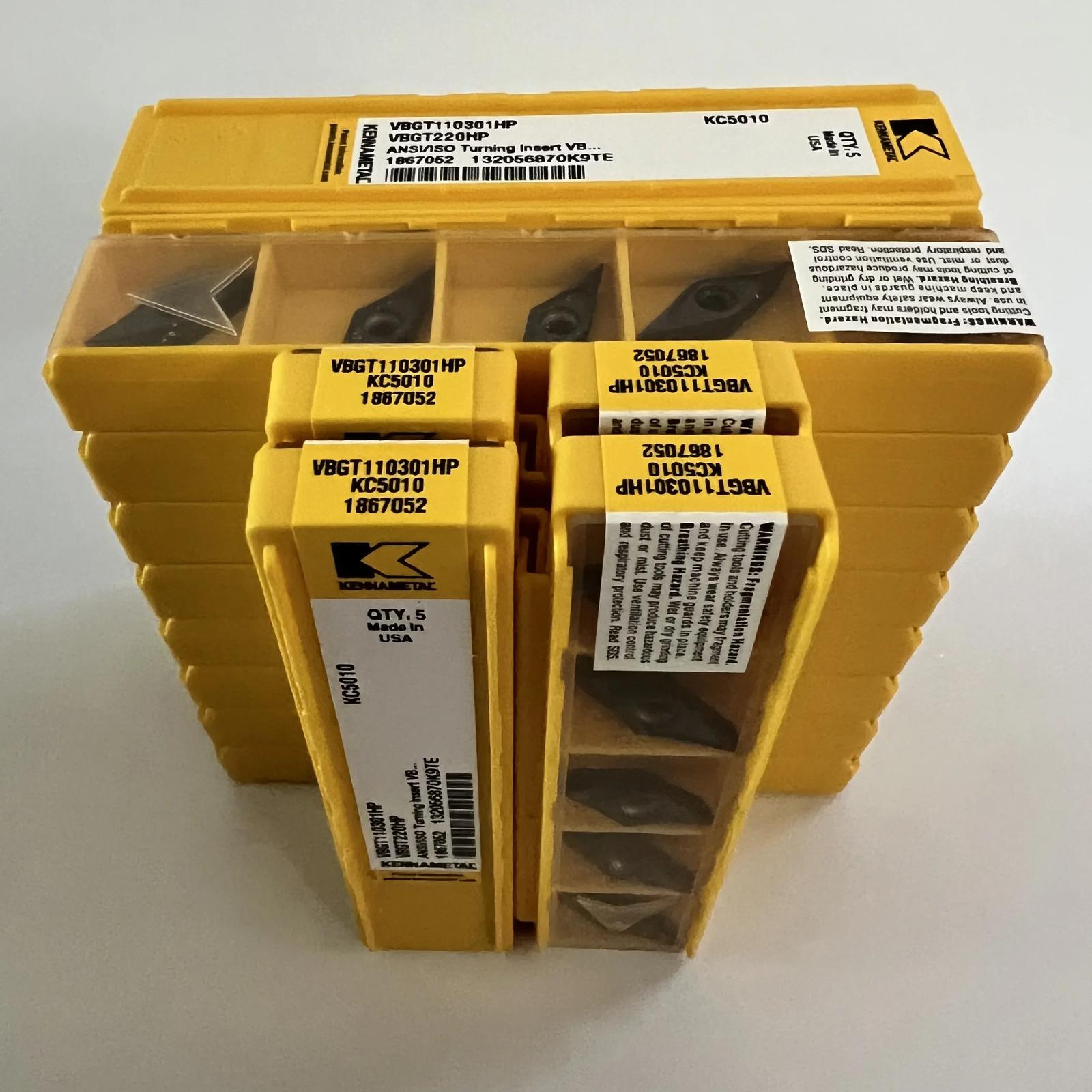 KENNAMETEL / VBGT110301HP KC5010 / Original carbide blade 10 Pcs
KENNAMETEL / VBGT110301HP KC5010 / Original carbide blade 10 Pcs
