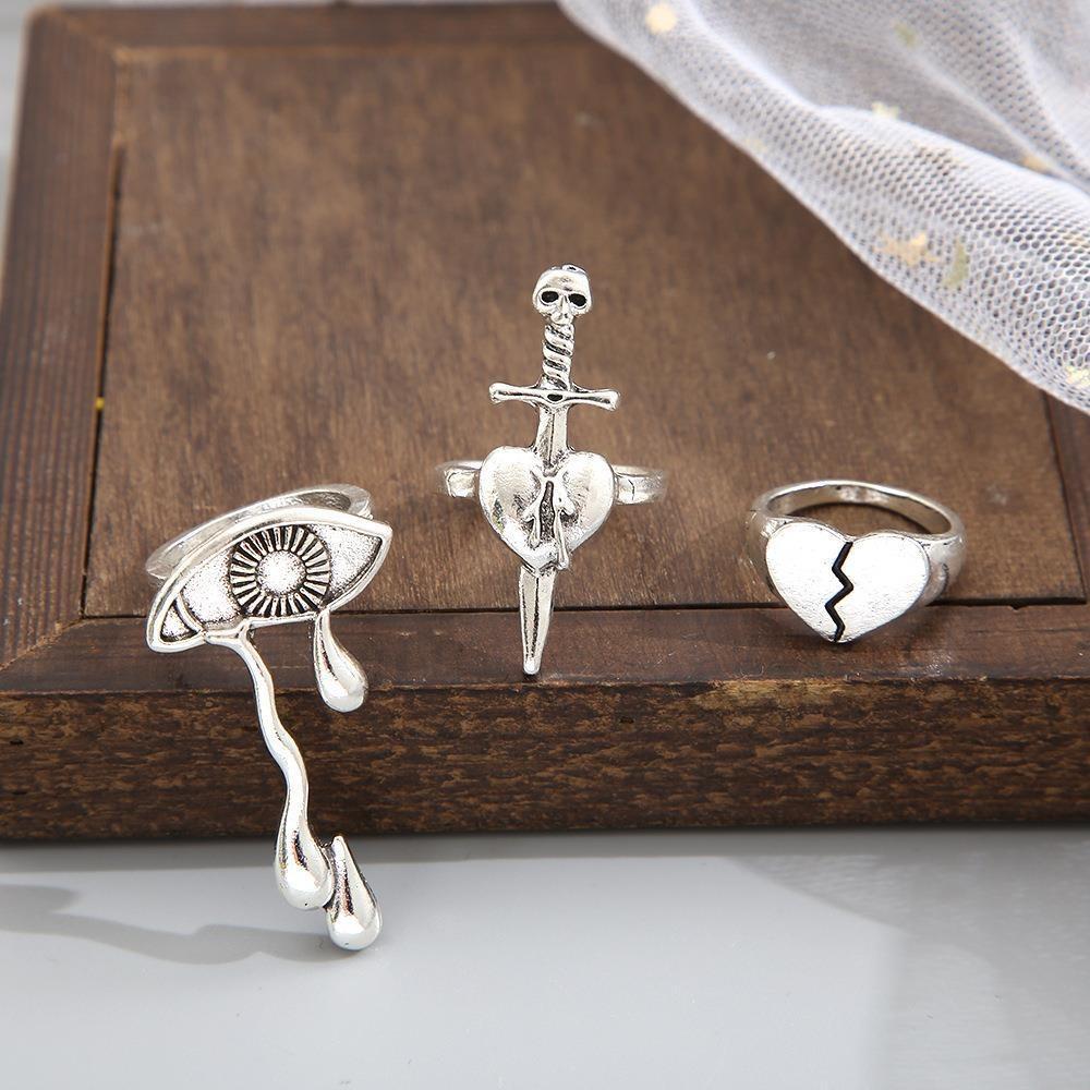 Fashionable Women s Punk Heart Ring Set for Women s Daily Leisure And Versatile Gift Gving срібний
Fashionable Women s Punk Heart Ring Set for Women s Daily Leisure And Versatile Gift Gving срібний