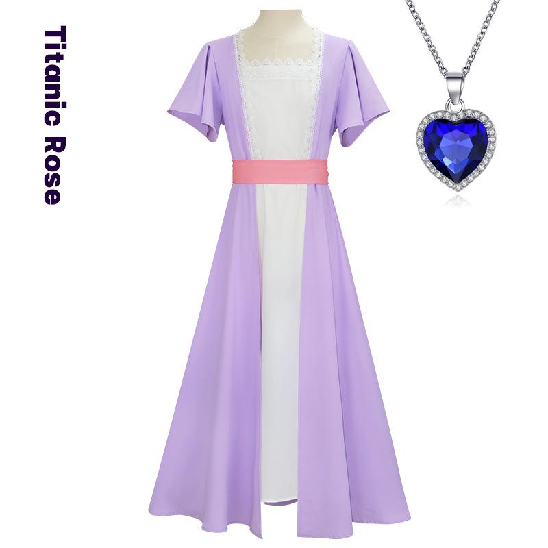 Titanic Rose Women s Cosplay Costume Purple High-Waisted Retro Dress with Necklace for Halloween Party Makeup Ball Outfit S&Other
Titanic Rose Women s Cosplay Costume Purple High-Waisted Retro Dress with Necklace for Halloween Party Makeup Ball Outfit S&Other