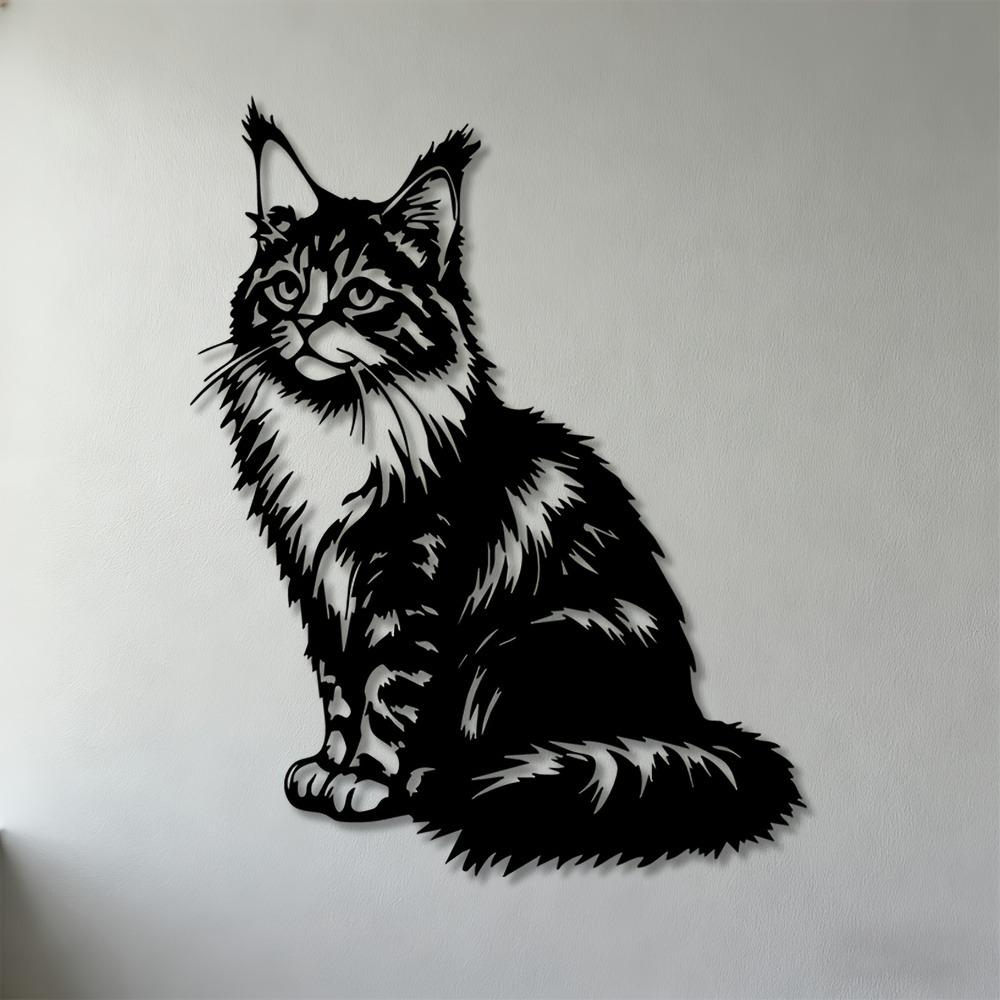1pc 2D Flat Maine Coon Cat Wall Sculpture Retro Iron Metal Mounted Art Living Room Bedroom Office Decor Fluffy Feline Gift Cat Lover 25cm-9.84inch чёрный
1pc 2D Flat Maine Coon Cat Wall Sculpture Retro Iron Metal Mounted Art Living Room Bedroom Office Decor Fluffy Feline Gift Cat Lover 25cm-9.84inch чёрный