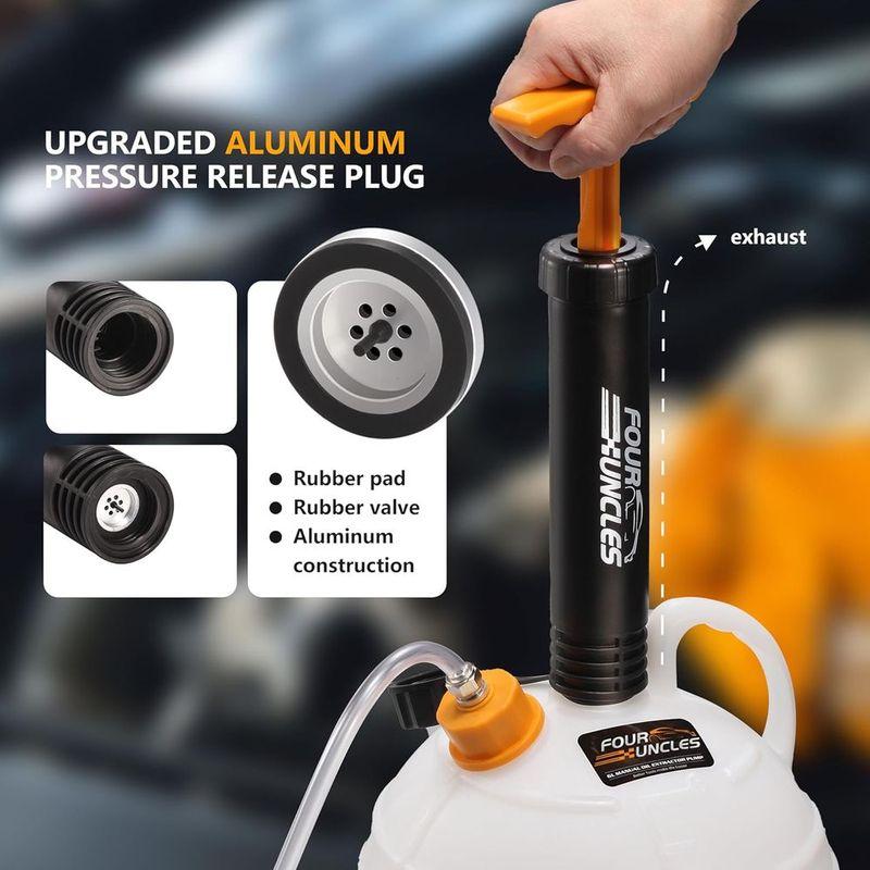 6L Manual Oil Extractor Pump with 59 Main Hose, Three 41 Extension Tubes for Automotive Oil Change, Brake Bleeding Hose or Brake
6L Manual Oil Extractor Pump with 59 Main Hose, Three 41 Extension Tubes for Automotive Oil Change, Brake Bleeding Hose or Brake