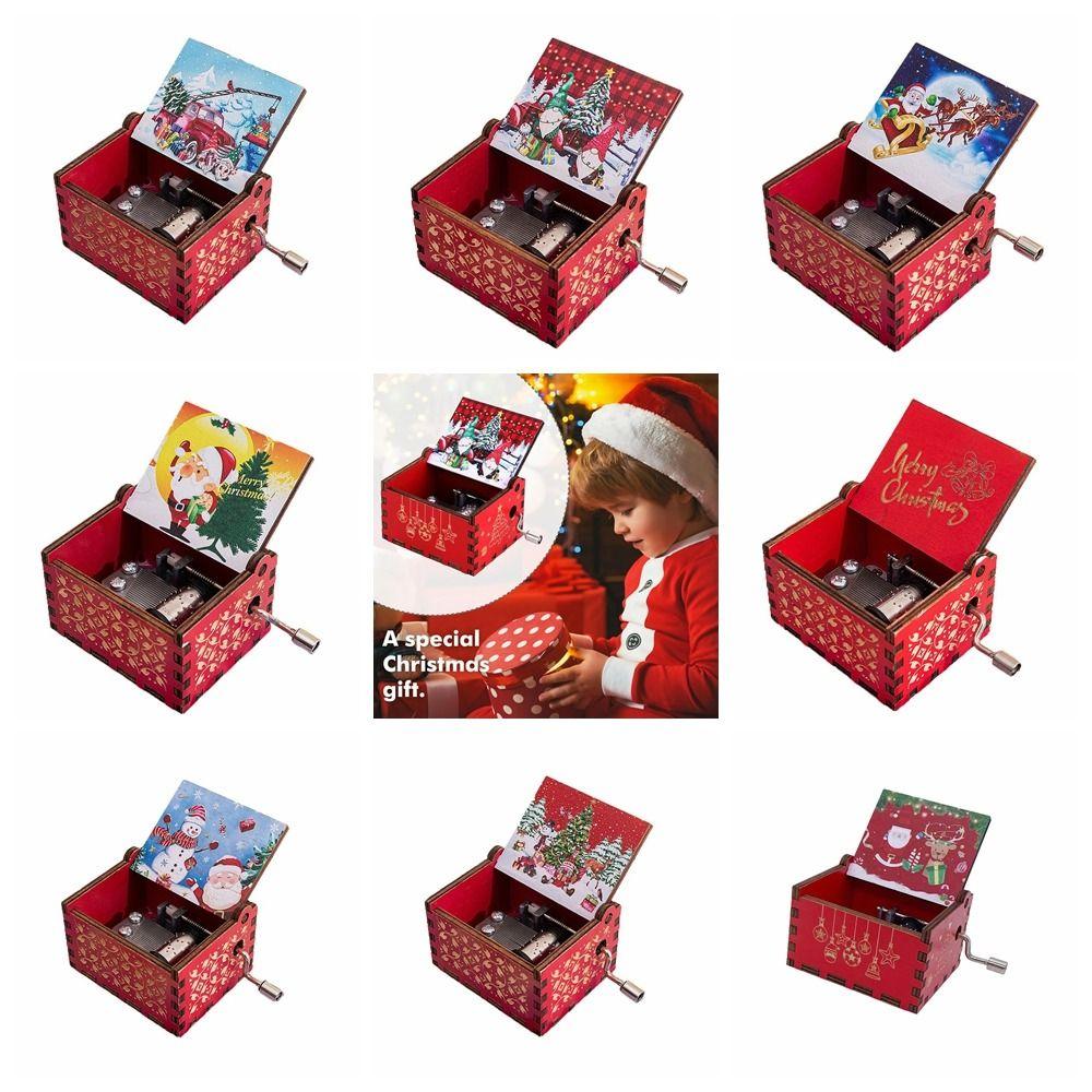 Painted Hand-cranked Music Box Red Santa Claus Wooden Box Classical Music Box Ornaments Friend 1
Painted Hand-cranked Music Box Red Santa Claus Wooden Box Classical Music Box Ornaments Friend 1