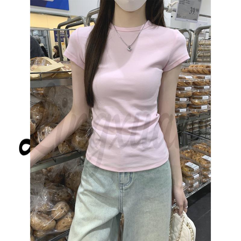 Summer Korean Style Slim Fit Pure Cotton Round Neck Short Sleeve T-shirt Small розовый
Summer Korean Style Slim Fit Pure Cotton Round Neck Short Sleeve T-shirt Small розовый