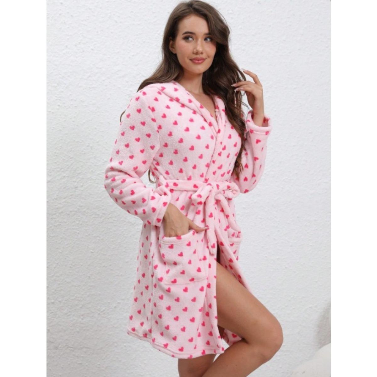 Осінні та зимові домашні плюшеві піжами з капюшоном, з коротким рукавом, однотонні, теплі, нічна сорочка S фламінго рожевого кольору
Осінні та зимові домашні плюшеві піжами з капюшоном, з коротким рукавом, однотонні, теплі, нічна сорочка S фламінго рожевого кольору