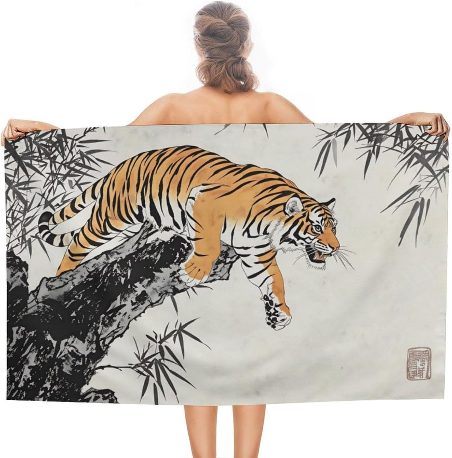 White Tiger & Plum Blossom Microfiber Beach Towel Extra Large Quick Dry Lightweight Towel, Compact Fast Drying Towel for Travel W40*H60(CM)
White Tiger & Plum Blossom Microfiber Beach Towel Extra Large Quick Dry Lightweight Towel, Compact Fast Drying Towel for Travel W40*H60(CM)
