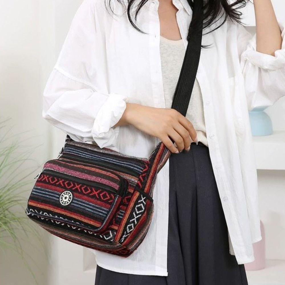 Handbag Stripe Shoulder Bag Embroidery Weave Oxford Bag Casual Bohemian Crossbody Bag Outdoor Style D
Handbag Stripe Shoulder Bag Embroidery Weave Oxford Bag Casual Bohemian Crossbody Bag Outdoor Style D