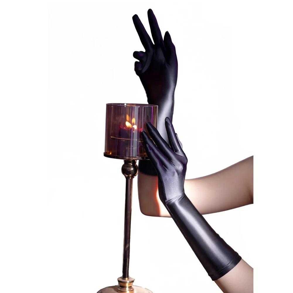Sexy Women Elastic Oil Glossy Long Finger Glove Stain Smooth Shiny Sunscreen Long Glove Driving Dance Cosplay Maid Glove M
Sexy Women Elastic Oil Glossy Long Finger Glove Stain Smooth Shiny Sunscreen Long Glove Driving Dance Cosplay Maid Glove M