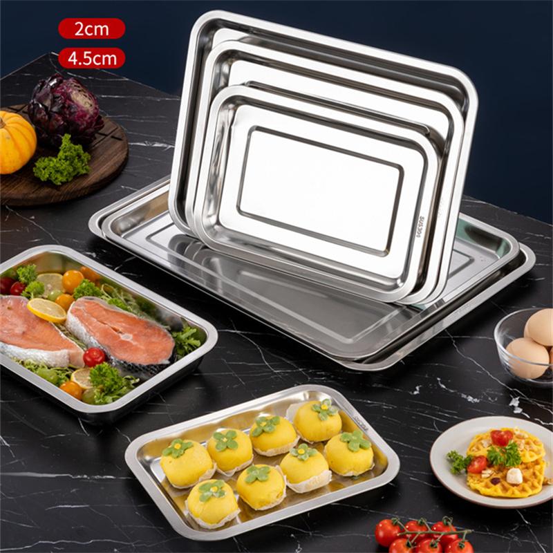 Kitchen Stainless Steel Thicken Food Storage Tray Rectangle Sausage Fruits Dish Hotel Metal Dinnerware Baking Pastry Pans Plate
Kitchen Stainless Steel Thicken Food Storage Tray Rectangle Sausage Fruits Dish Hotel Metal Dinnerware Baking Pastry Pans Plate