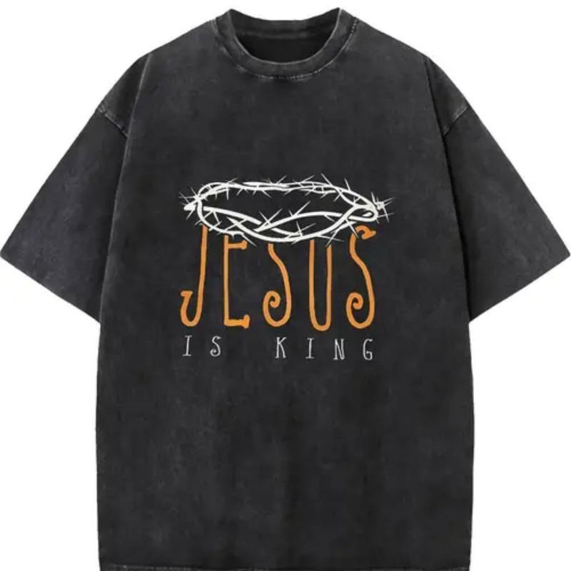 European Size Men S Retro Washed T-Shirt - Is King Pattern | Loose Fit Round Neck Short Sleeved Casual Streetwear Suitable for All Seasons, Fabric S чёрный
European Size Men S Retro Washed T-Shirt - Is King Pattern | Loose Fit Round Neck Short Sleeved Casual Streetwear Suitable for All Seasons, Fabric S чёрный