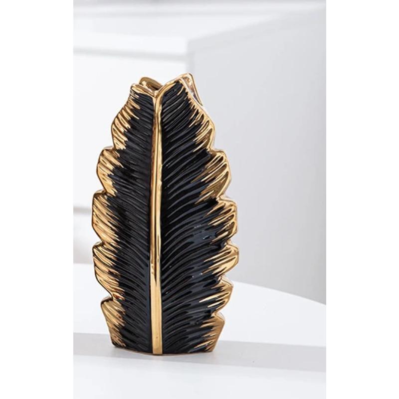 Nordic Чорне золото Гальванічне листя Керамічна ваза Сучасний мінімалізм Домашня вітальня Прикраса телевізора
Nordic Чорне золото Гальванічне листя Керамічна ваза Сучасний мінімалізм Домашня вітальня Прикраса телевізора
