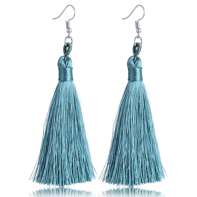 Women Tassel Earrings Bohemian Cotton Thread Cords Brush Drop Dangle Earrings Handmade Silk Fabric Long Hanging Earrings Zircon
Women Tassel Earrings Bohemian Cotton Thread Cords Brush Drop Dangle Earrings Handmade Silk Fabric Long Hanging Earrings Zircon