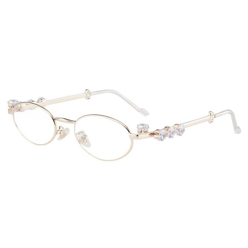 Diamond-encrusted oval metal small frame plain glasses can be matched with degree myopia fashionable concave shape to take pictures baiping золотий
Diamond-encrusted oval metal small frame plain glasses can be matched with degree myopia fashionable concave shape to take pictures baiping золотий