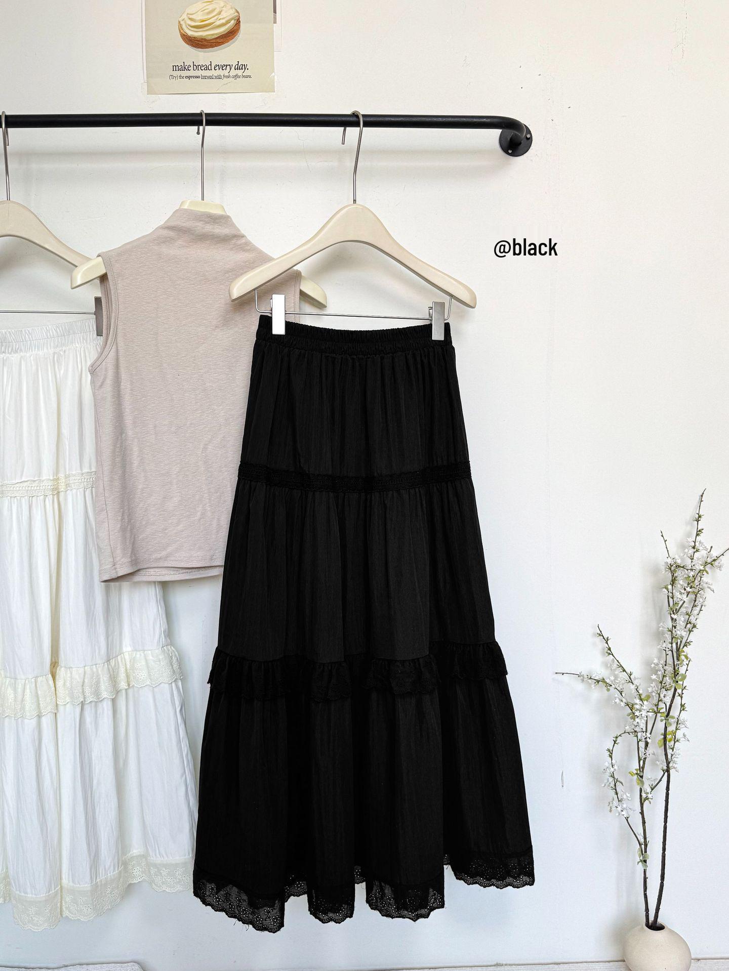 2026 Spring/Summer New Arrival: Sweet Lace Trim A-line High-Waisted Skirt One Size чорний
2026 Spring/Summer New Arrival: Sweet Lace Trim A-line High-Waisted Skirt One Size чорний